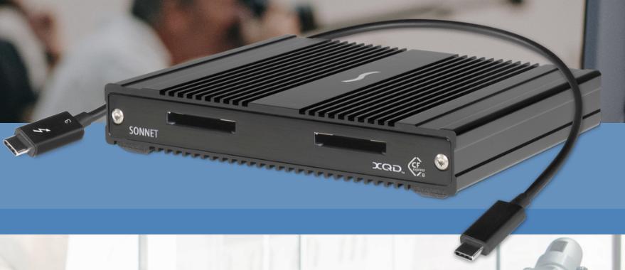 Sonnet SF3 CFexpress/XQD Pro Card Reader – Dual Slot Thunderbolt 3 Sonnet SF3 CFexpress/XQD Pro Card Reader – Dual Slot Thunderbolt 3